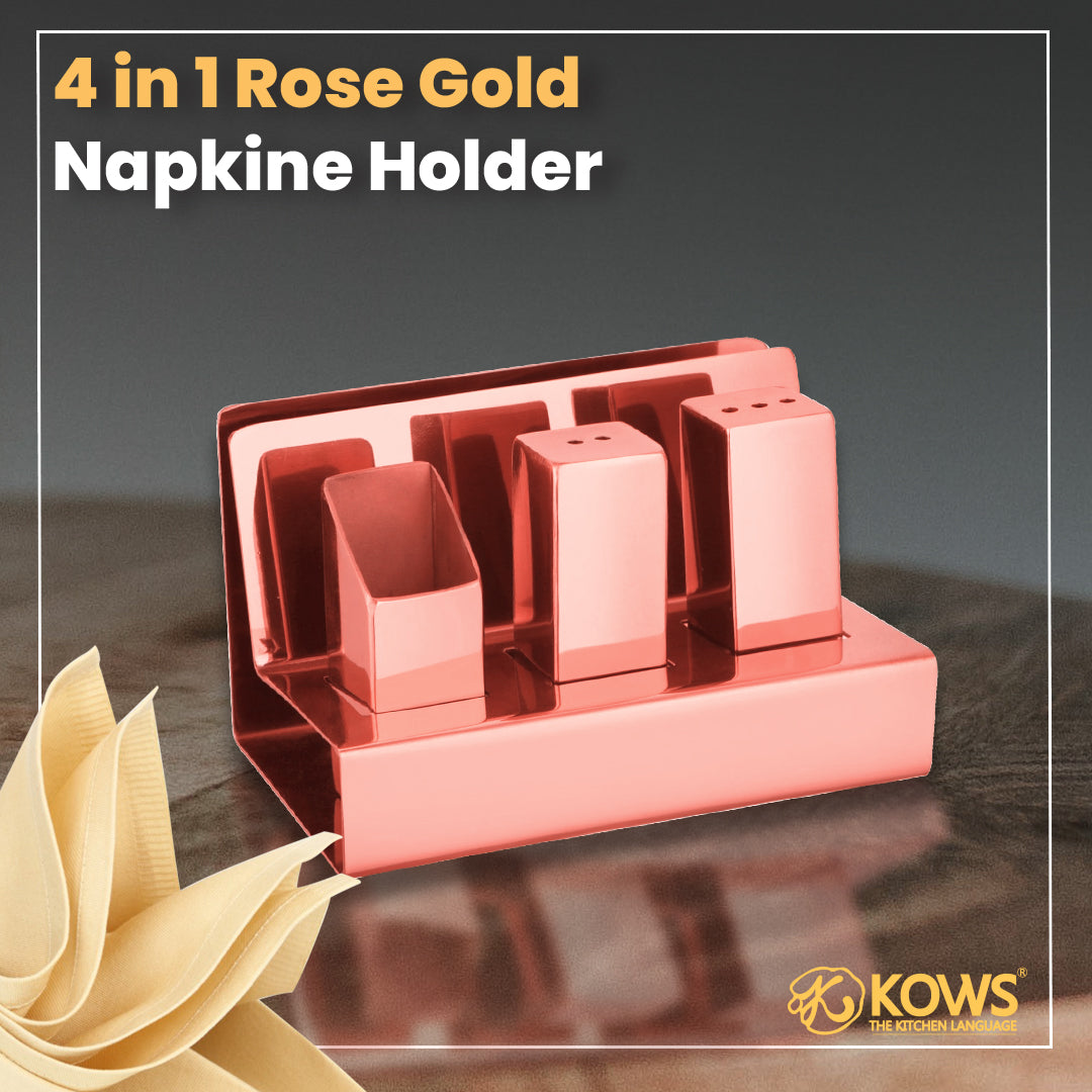 KOWS -4in1 ROSE GOLD NAPKIN HOLDER-NH002