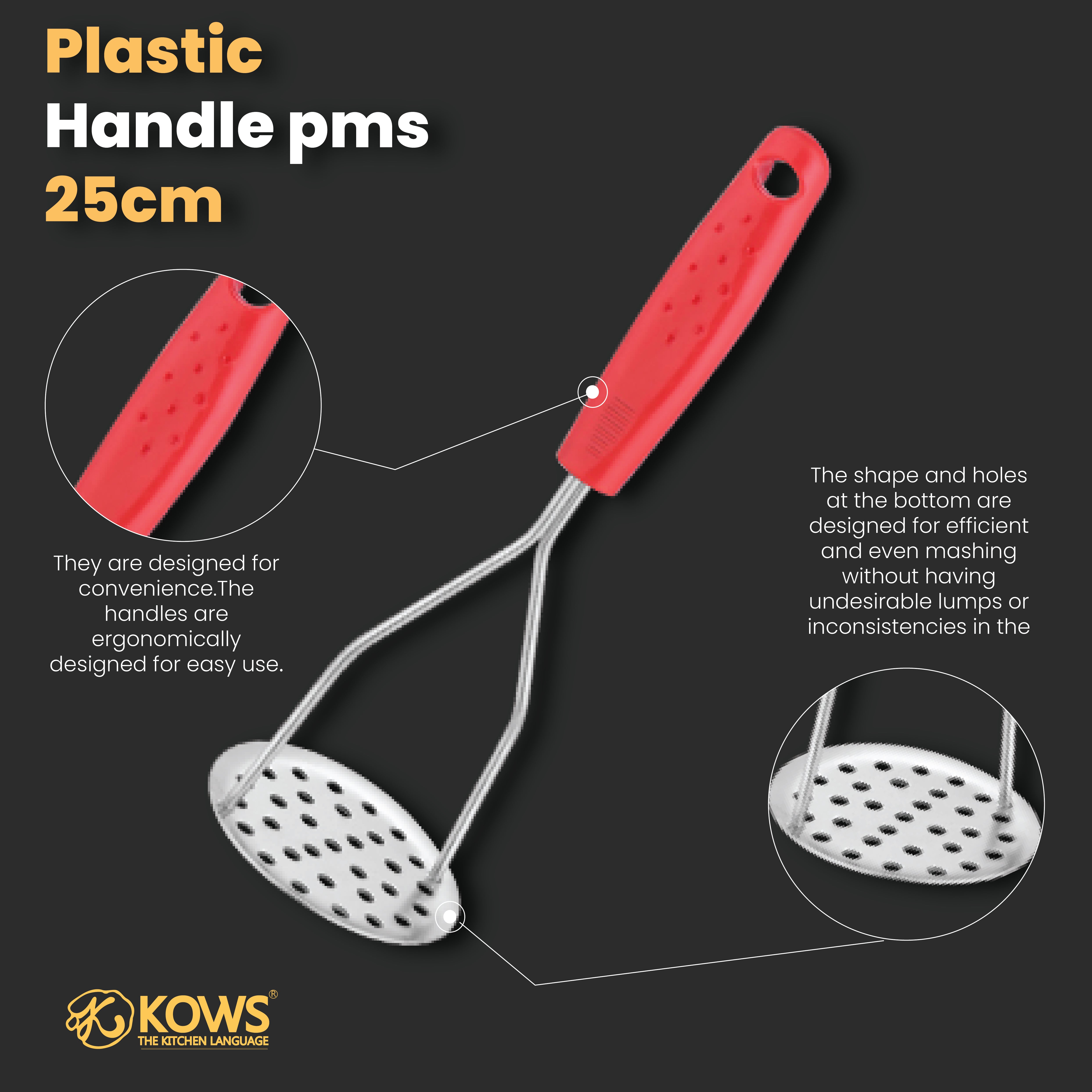 KOWS Plastic  round potato masher (PMS 001)