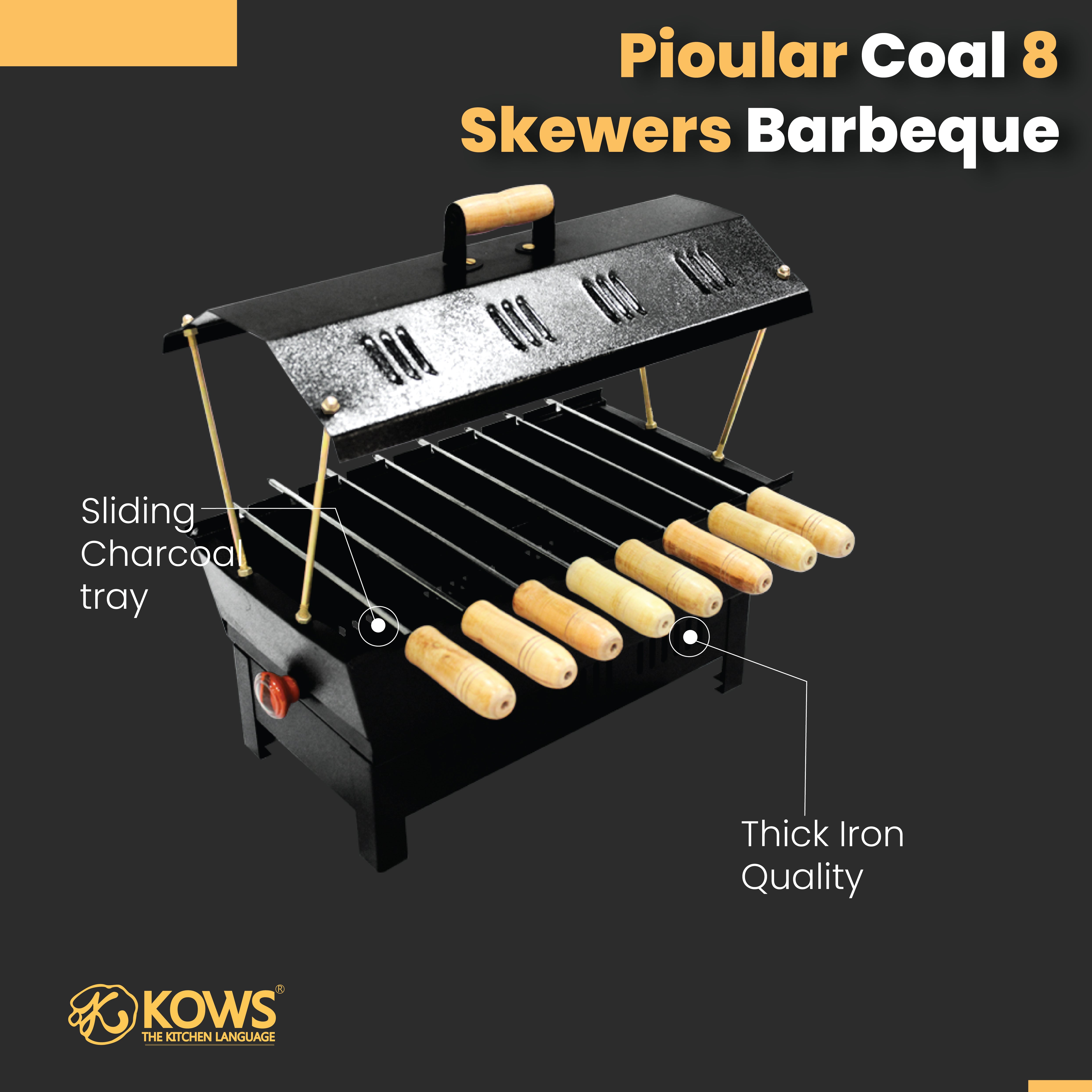 KOWS 8 skewer coal barbeque  (BBQ004)