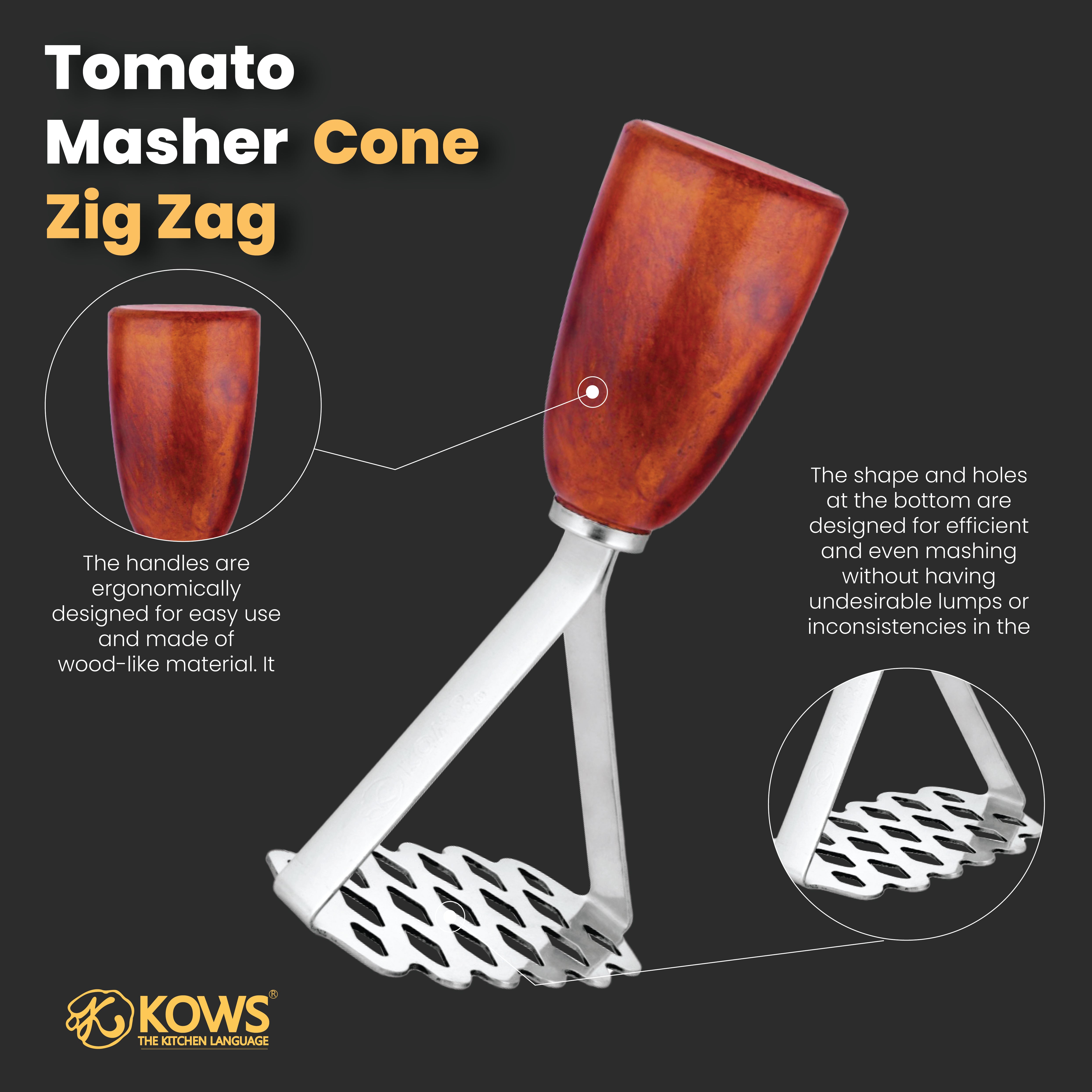 KOWS Tomato masher cone(zig-zag) (PMS 21)