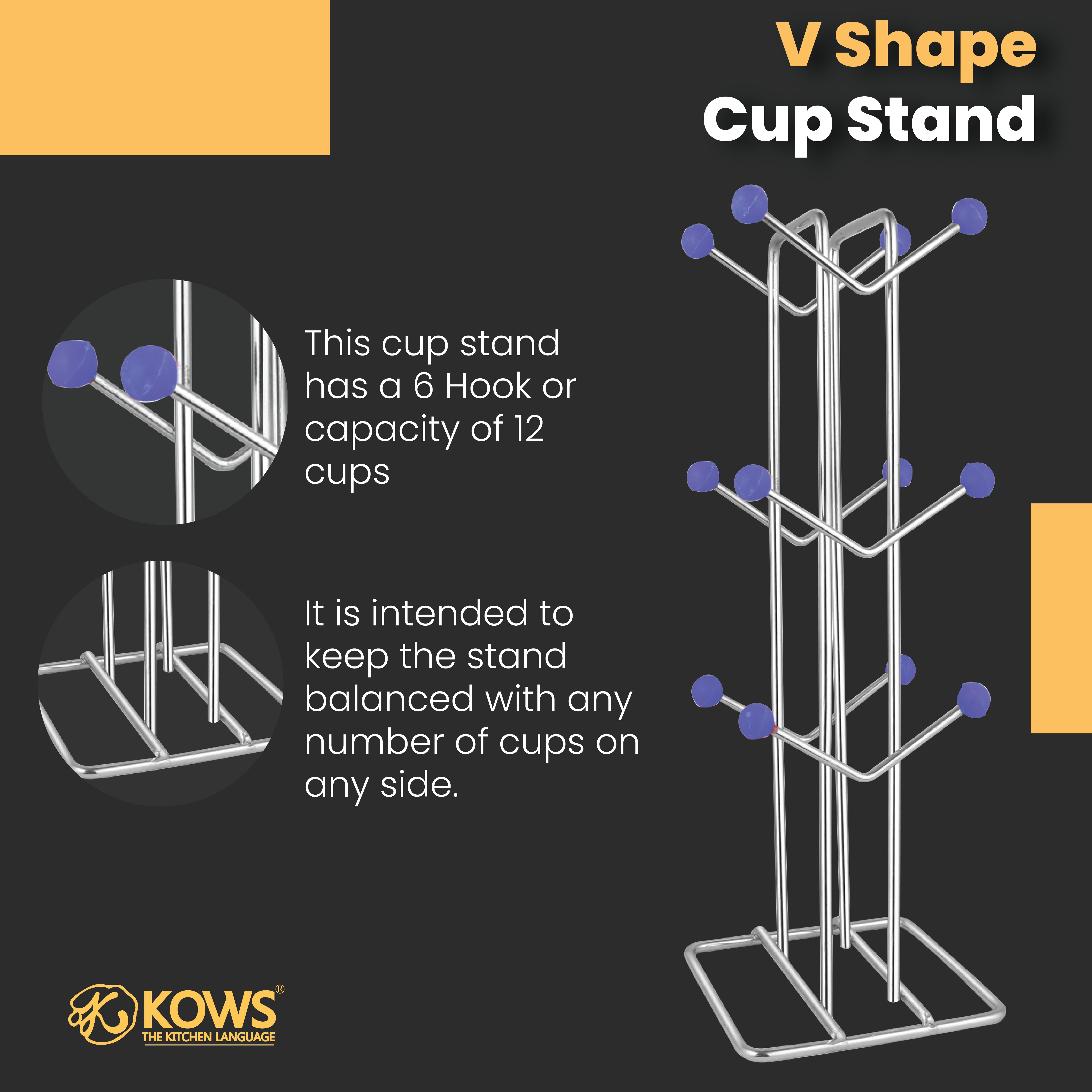 KOWS -V SHAPE CUP STAND-CP 002
