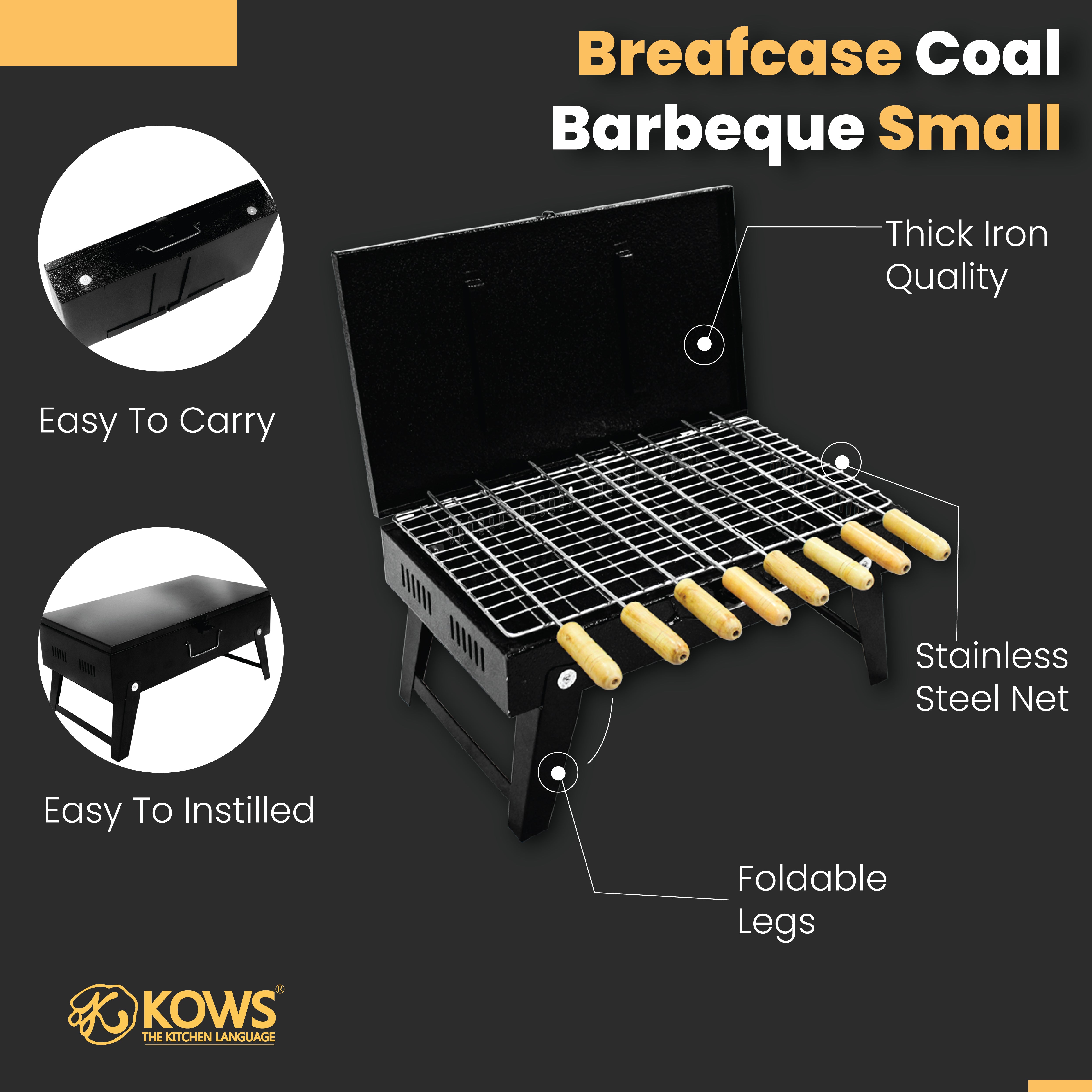 KOWS Breafcase coal barbeque  (BBQ002)