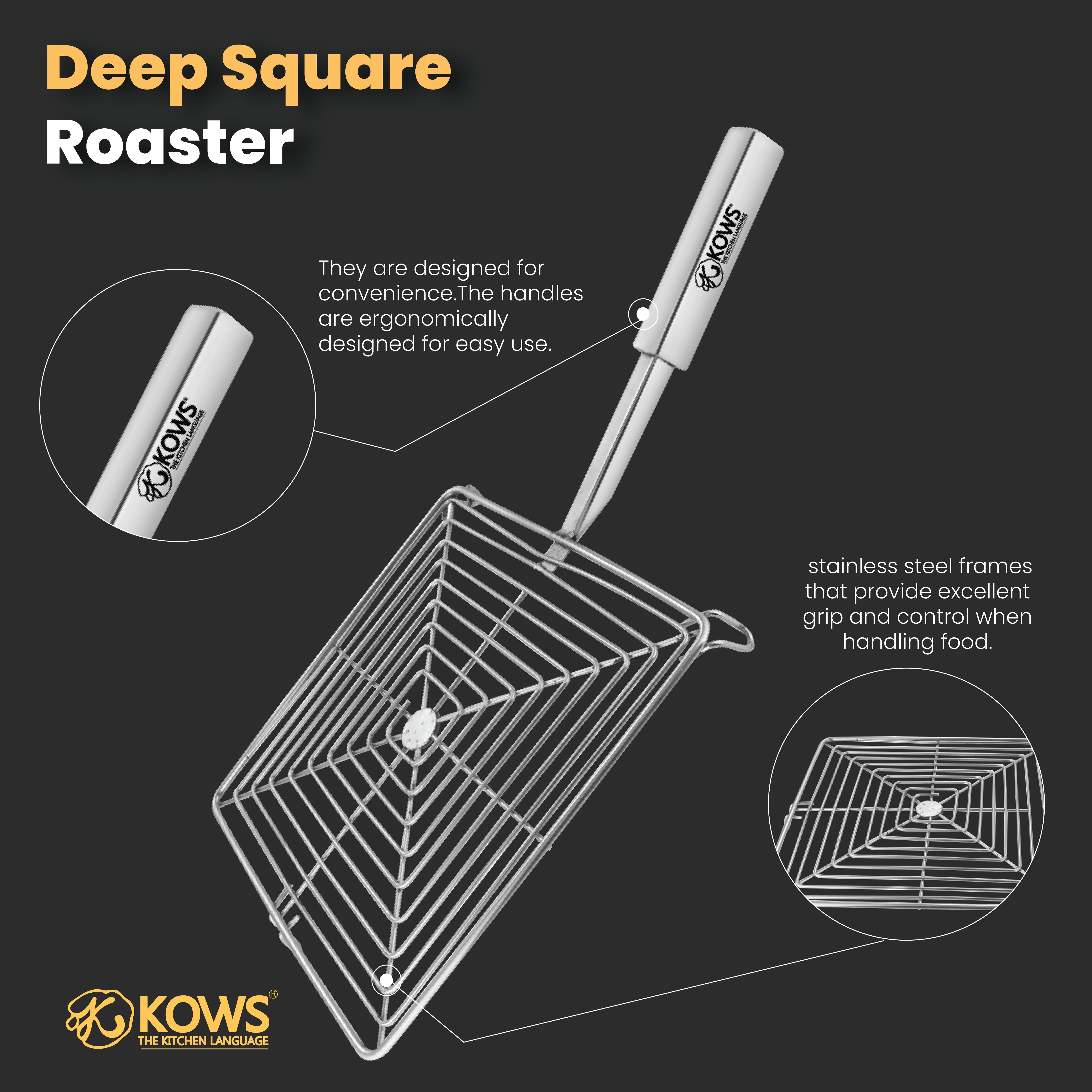 KOWS Heavy square roaster (square pipe handle) (RST10)
