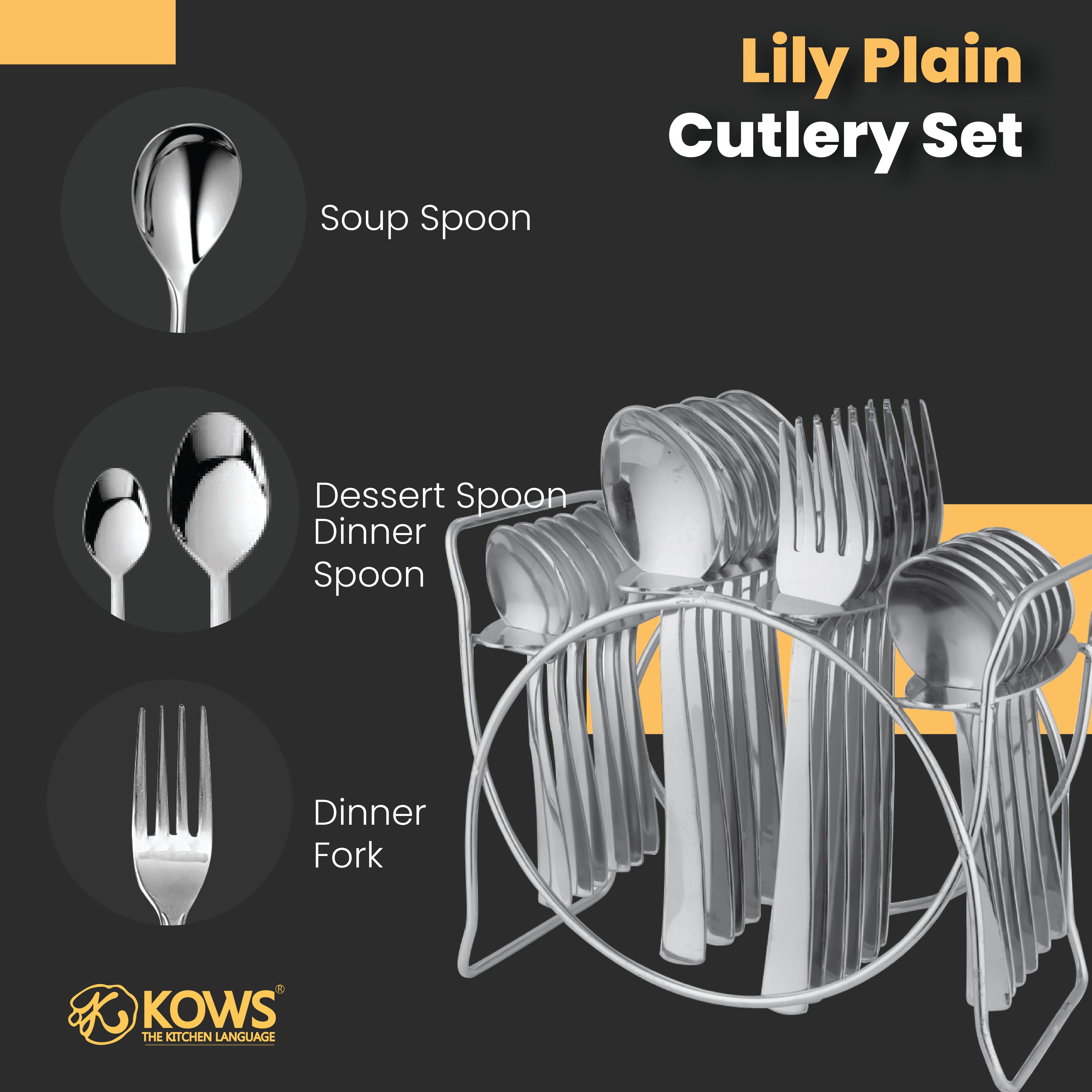 KOWS Lily cutlery set (SCS001)
