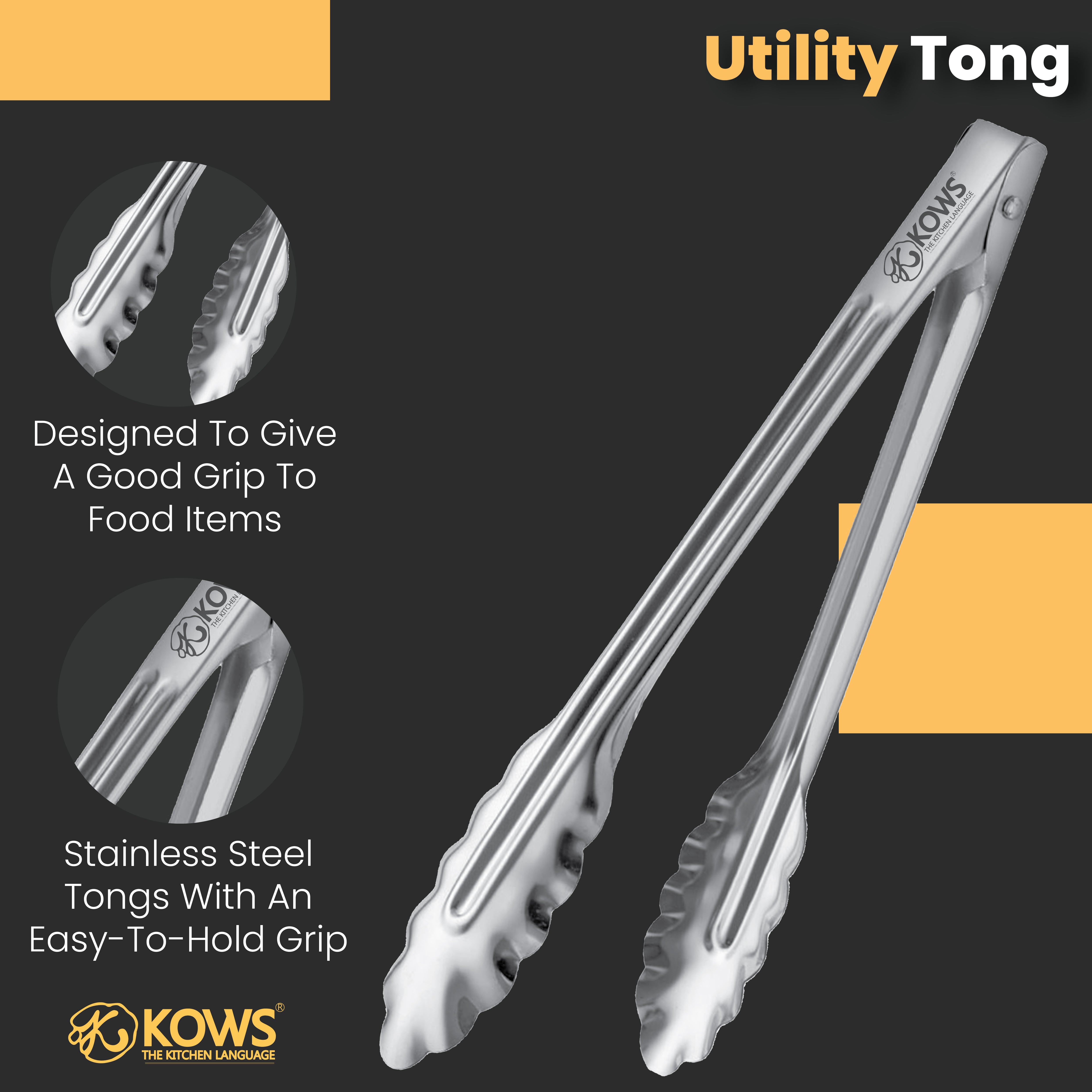 KOWS Utility tong 9" (TNG 011)