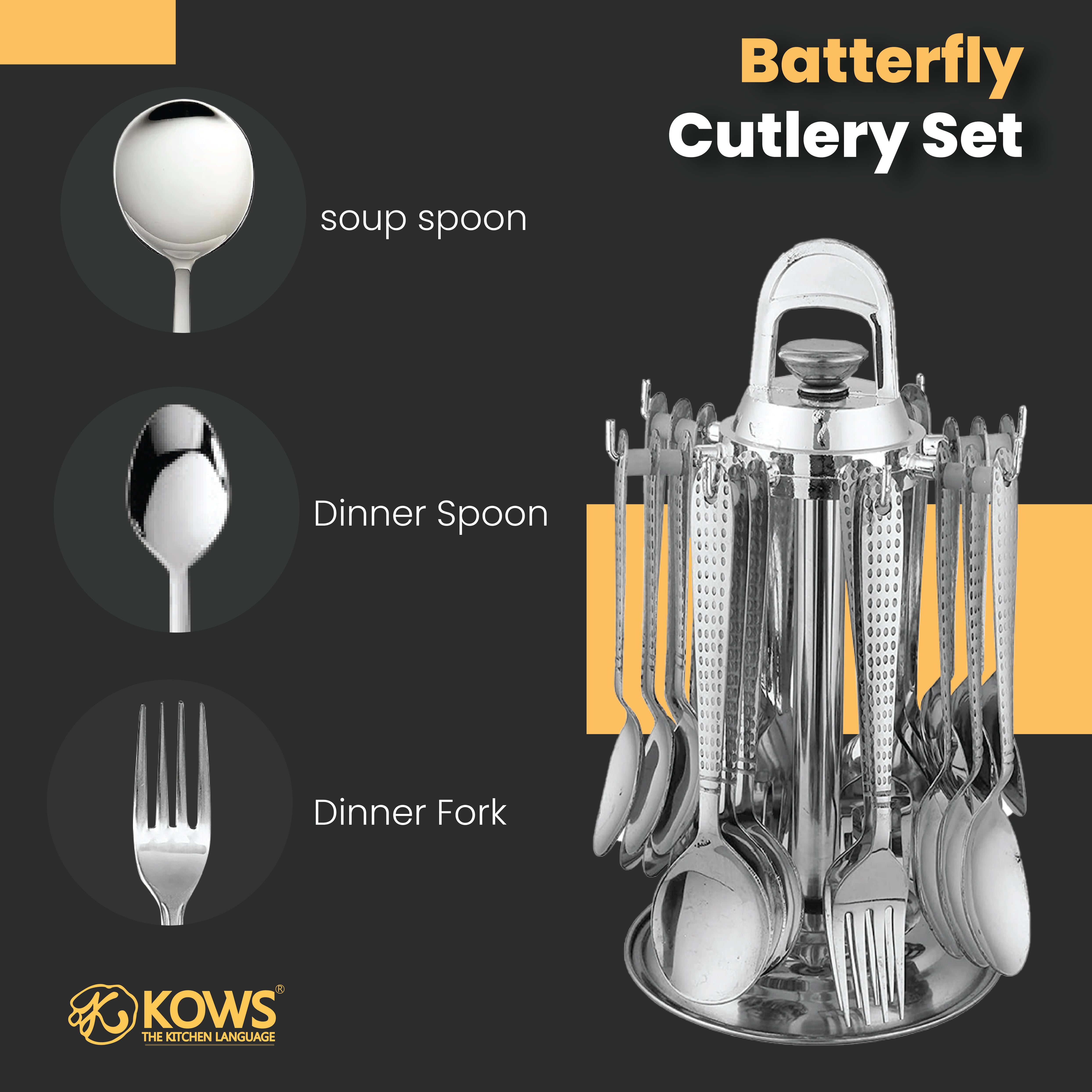 KOWS Butterfly cutlery set (SCS008)