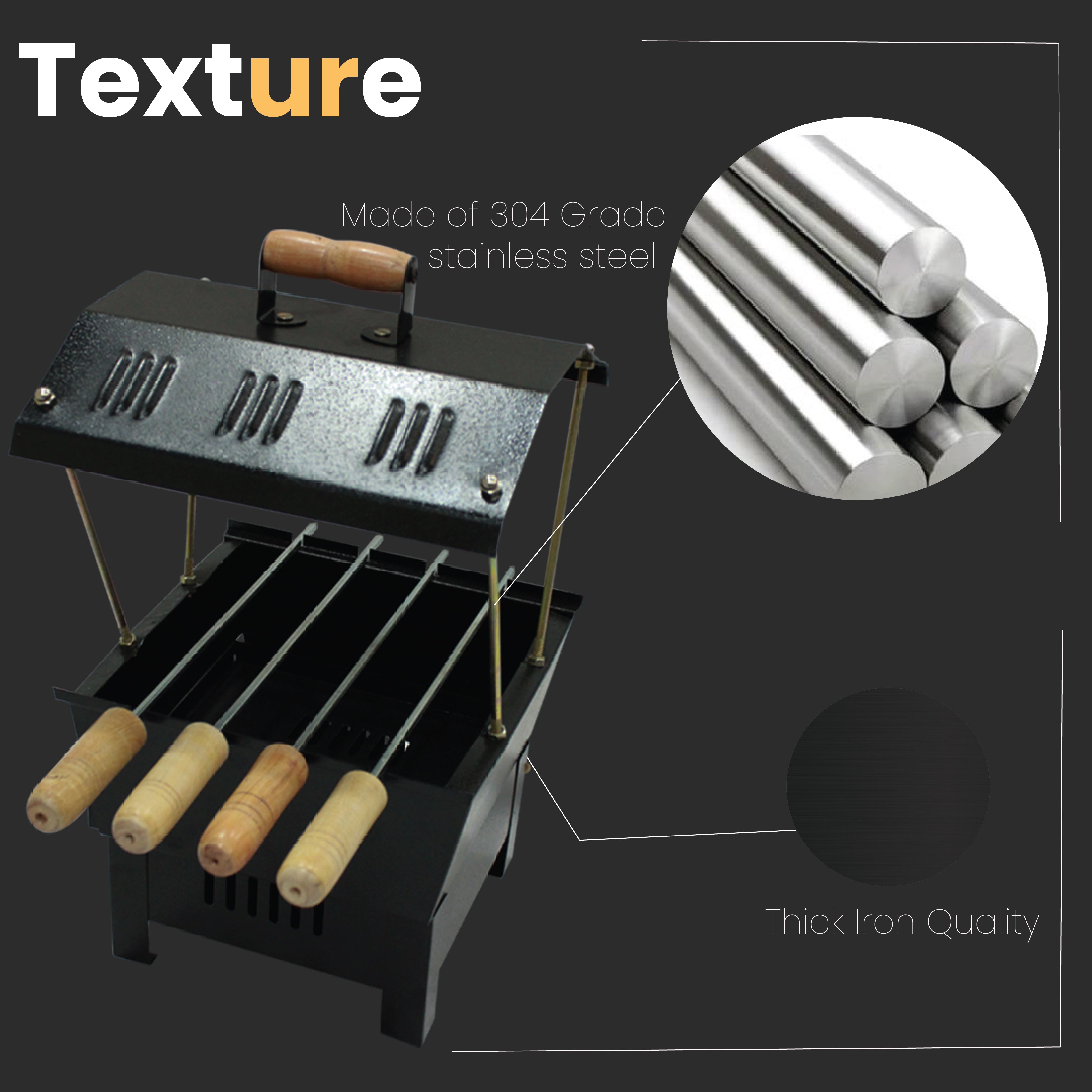 KOWS 4 skewer coal barbeque (BBQ005)