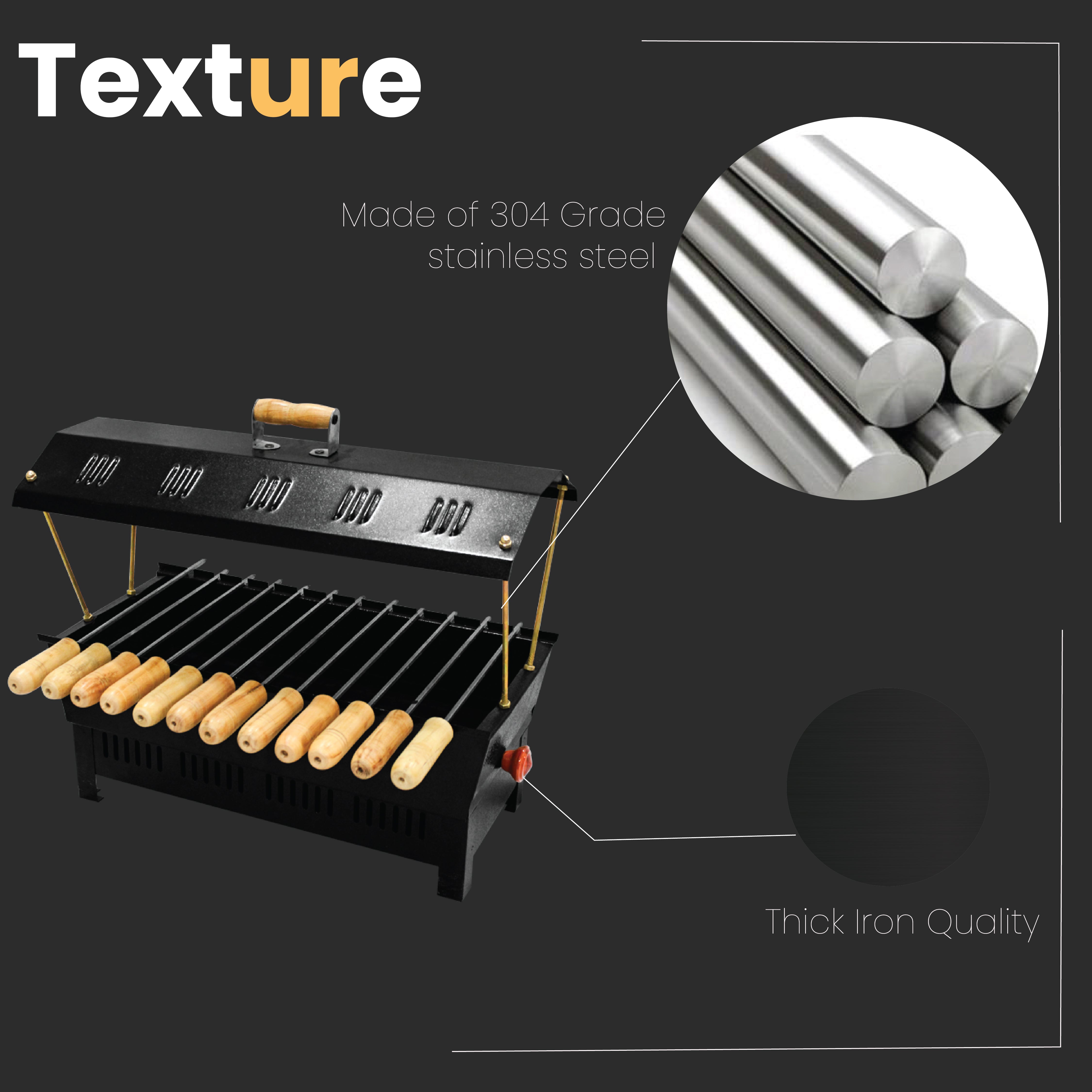 KOWS 12 skewer coal barbeque   (BBQ003)