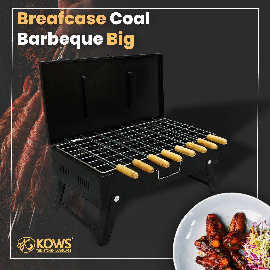 Kows Kitchenware Briefcase Coal Barbeque Big