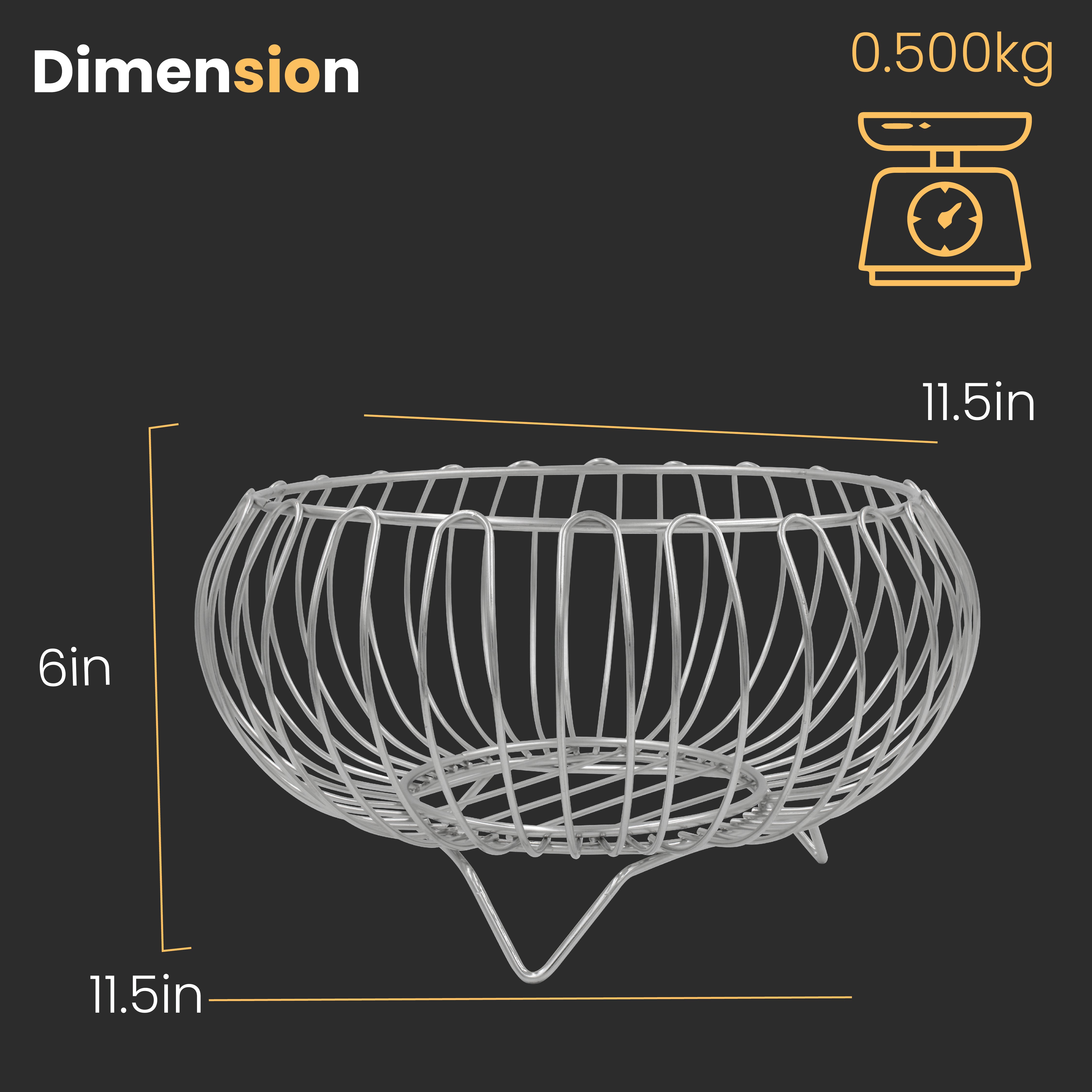 KOWS -KOWS SS WIRE BASKET ROUND-BKT001