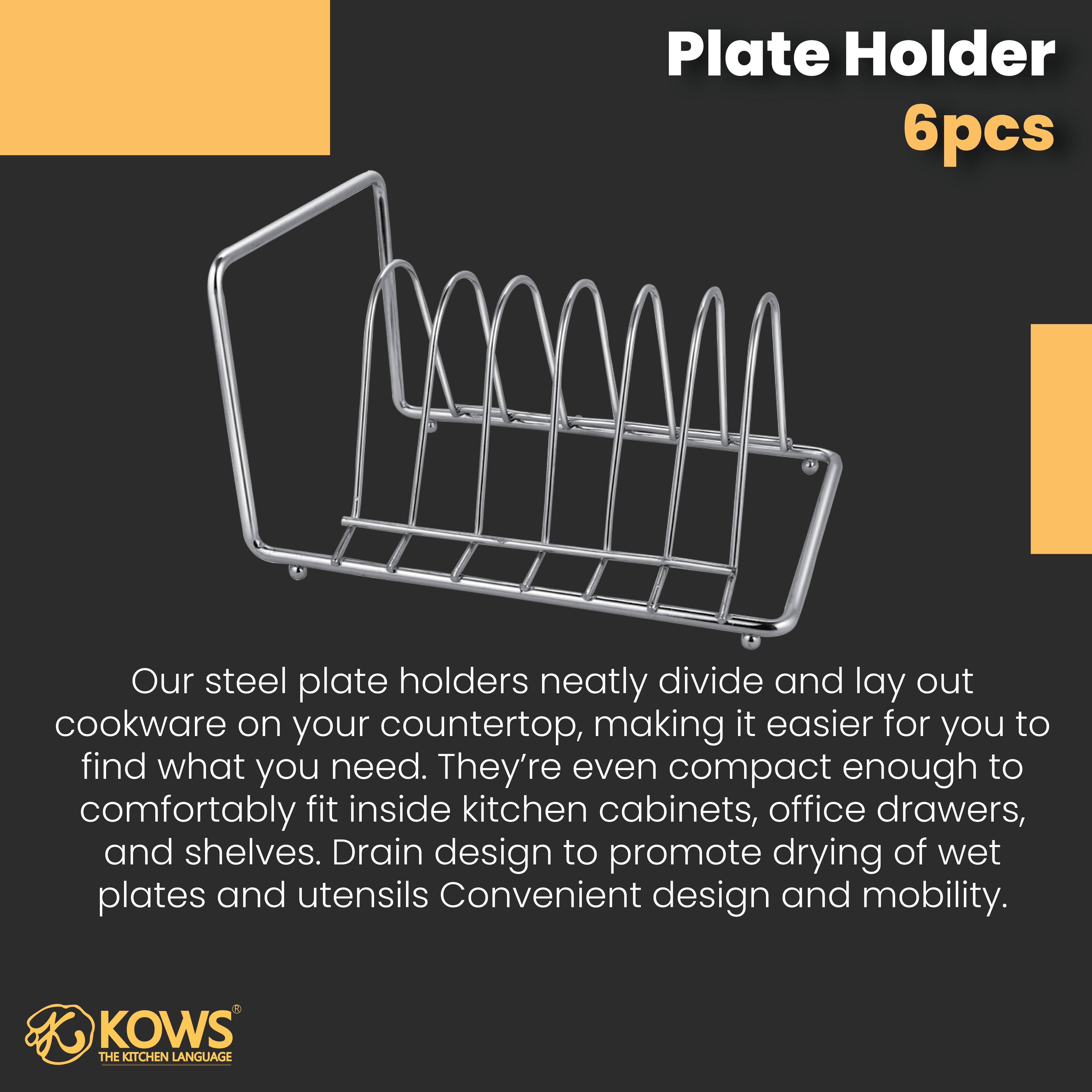 KOWS -6 PCS PLATE STAND-PTS 001