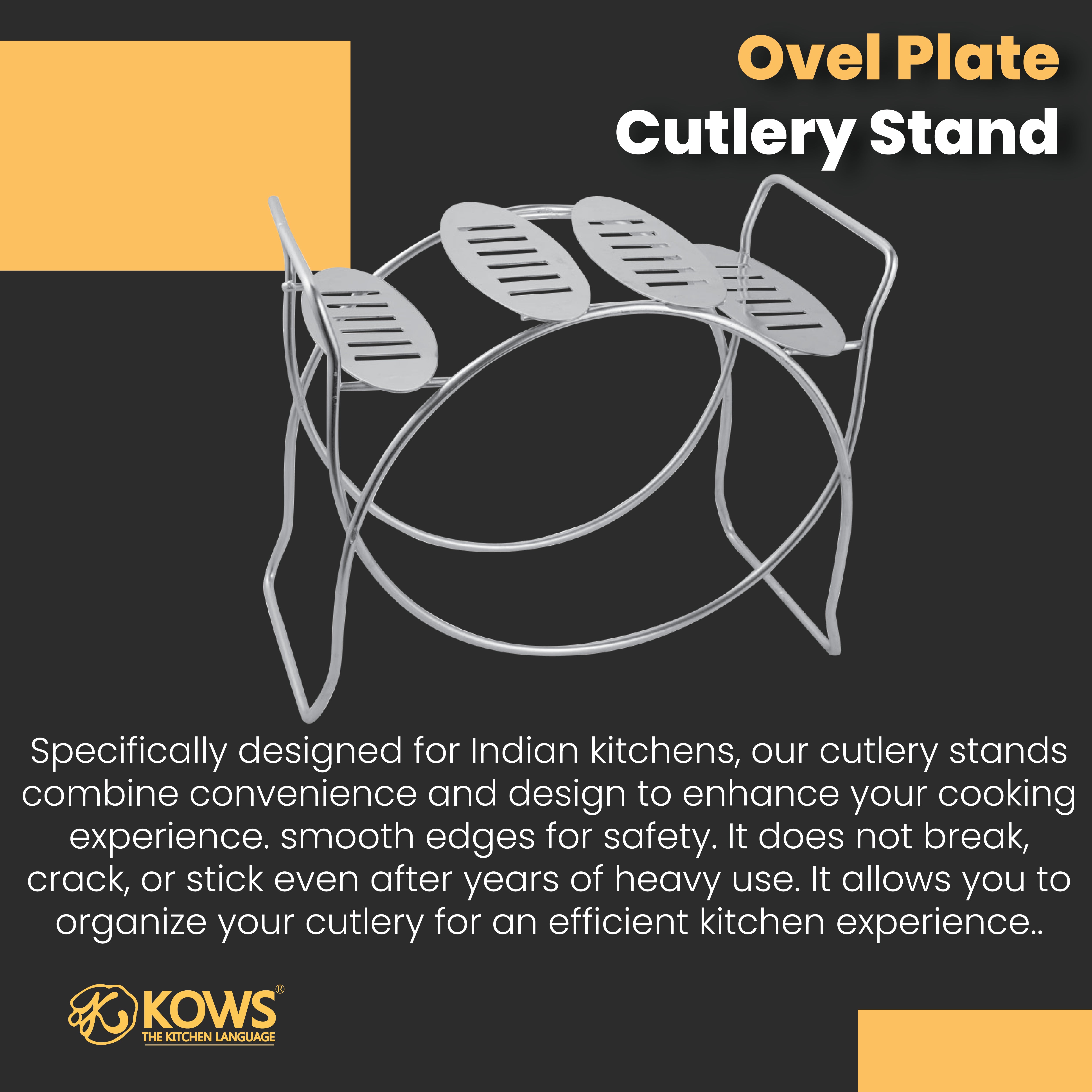 KOWS Oval plate cutlery stand (CTS002)