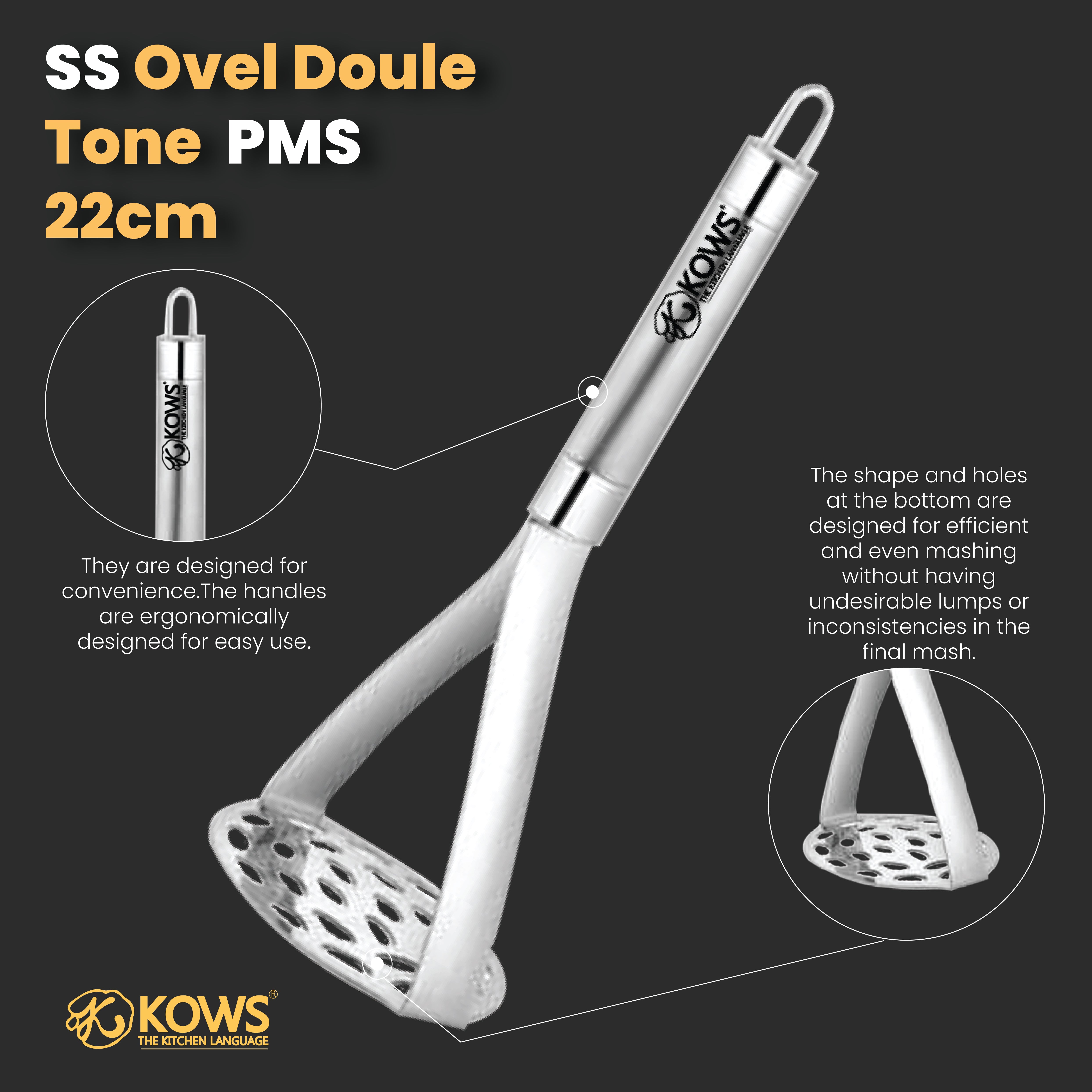 KOWS Oval double tone potato masher (PMS 17)