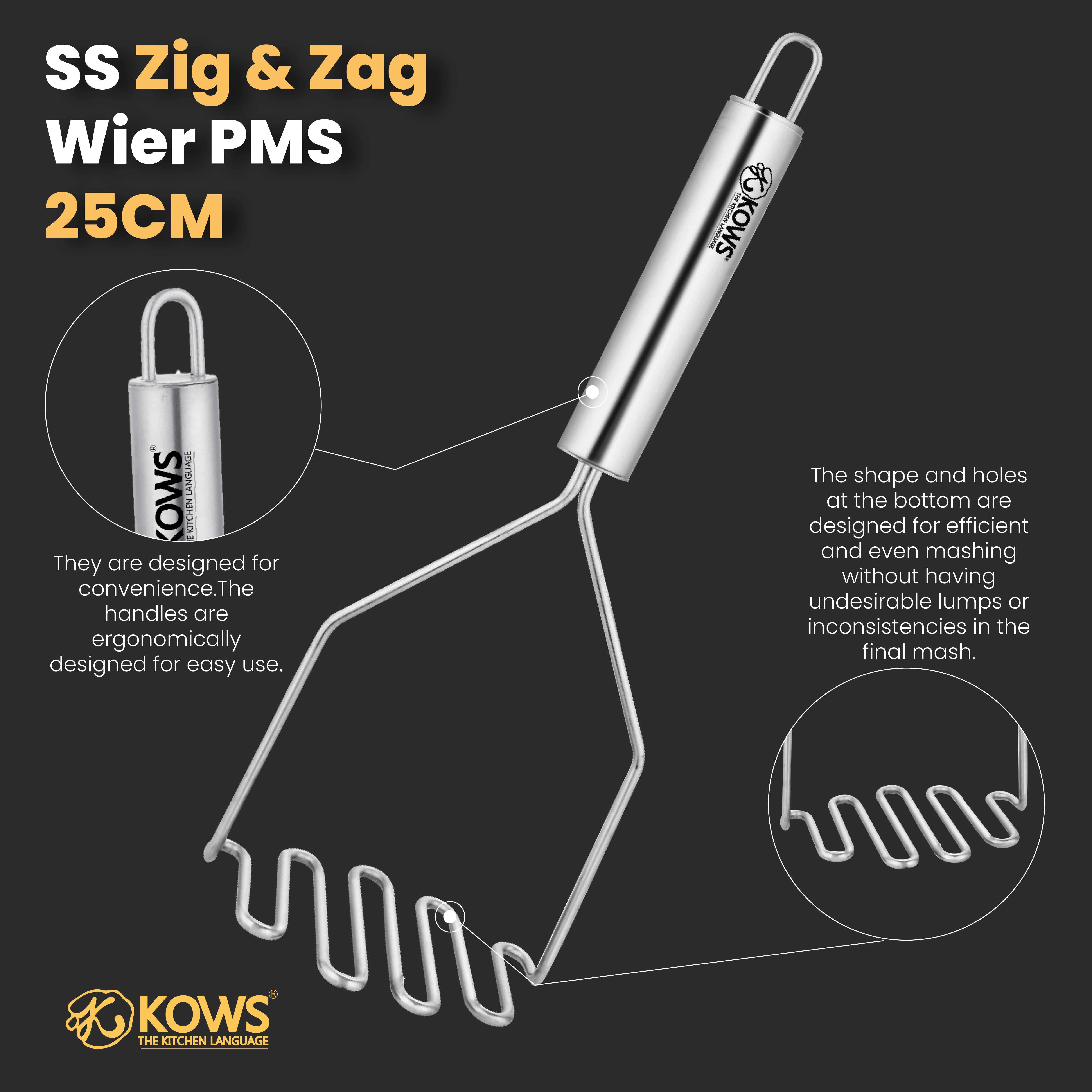 KOWS Oval zig zag wire potato masher (PMS 05)