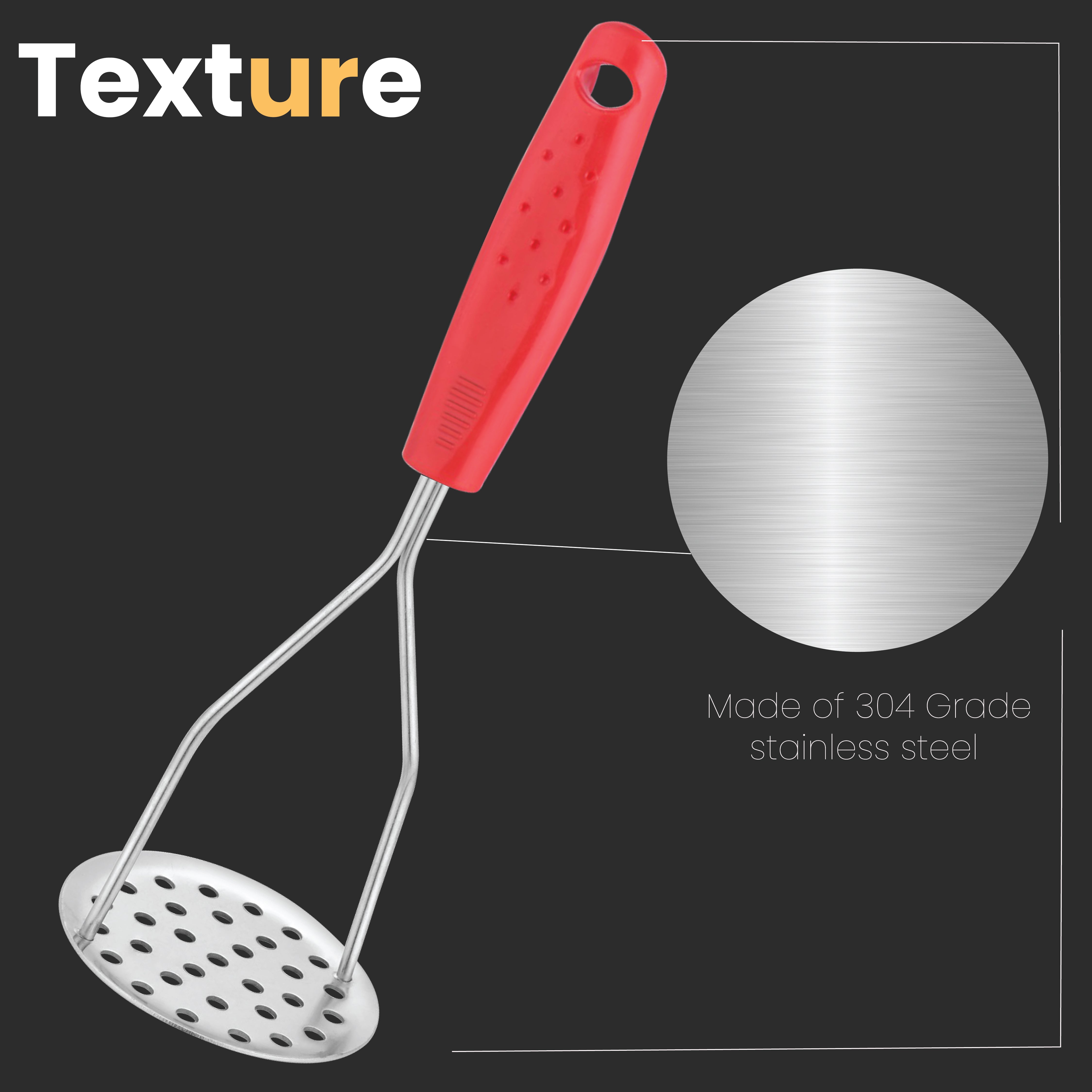 KOWS Plastic  round potato masher (PMS 001)